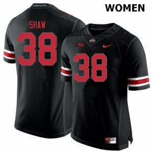 Women's Ohio State Buckeyes #38 Bryson Shaw Blackout Nike NCAA College Football Jersey Summer JYN0544II